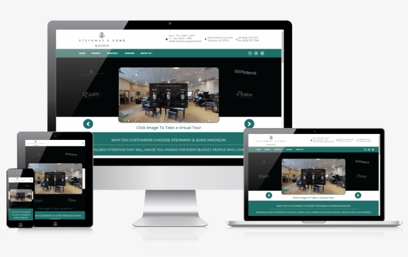Steinway Responsive Design - Website, transparent png download