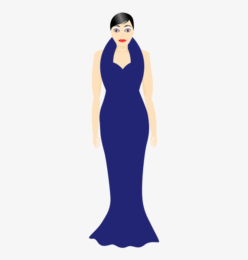 Woman In Fashion Clip Art Dressy In Blue Clip Art - Clip Art, transparent png download