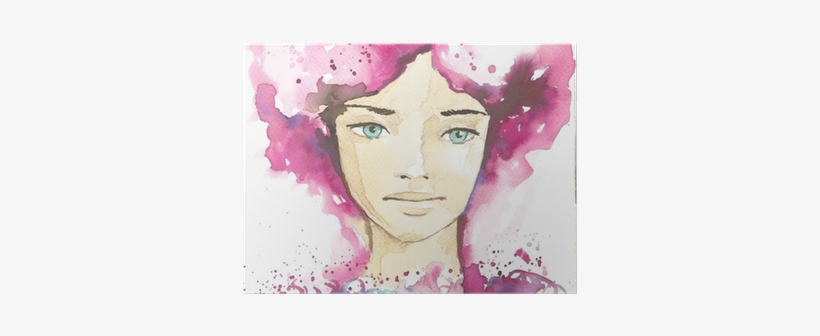 Illustration Of The Abstract Portrait Of A Woman Poster - Portrait, transparent png download