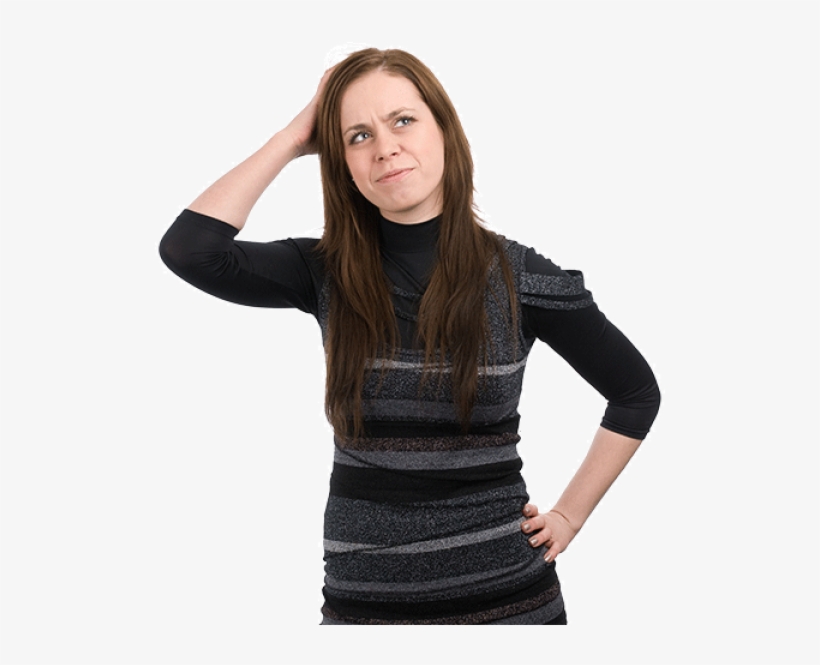 Thinking Girl Woman Sticker - Woman Thinking Png, transparent png download