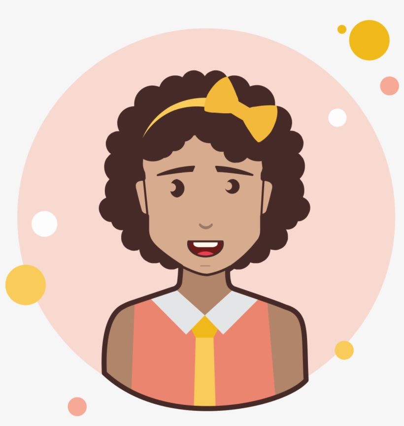 Brown Curly Hair Business Lady With Bow Icon - Hair, transparent png download