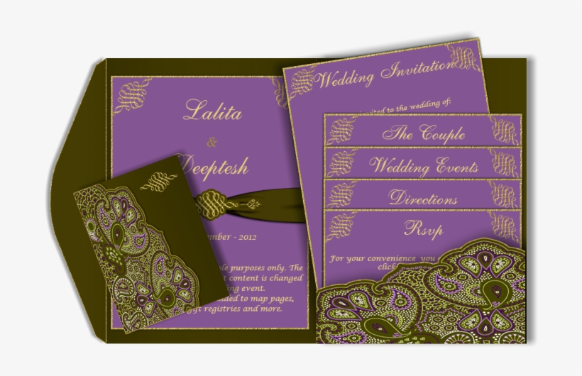 Paisley Email Wedding Card Template In Contrasting - Wedding Invitation, transparent png download