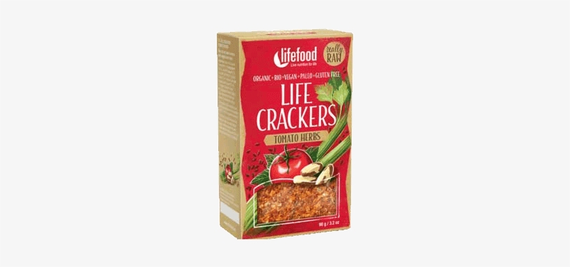 Lifefood Tomato Herbs Crackers - Lifefood Life Crackers Organic Chia Flax, 80g, transparent png download