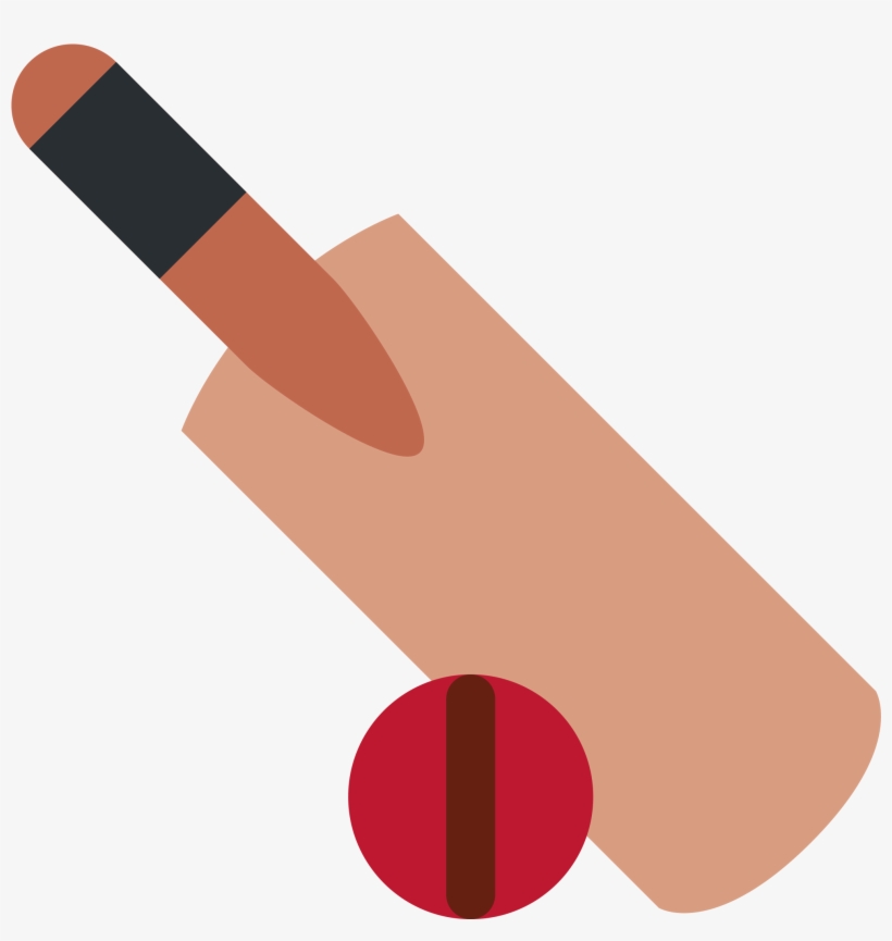 Cricket Bat And Ball - Cricket Bat Twitter Emoji, transparent png download