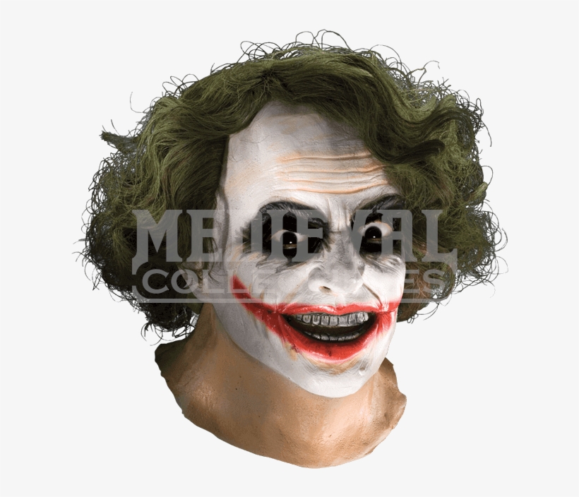 Joker Adult Full Mask With Hair Tdk Joker Mask With Latex Hair PNG