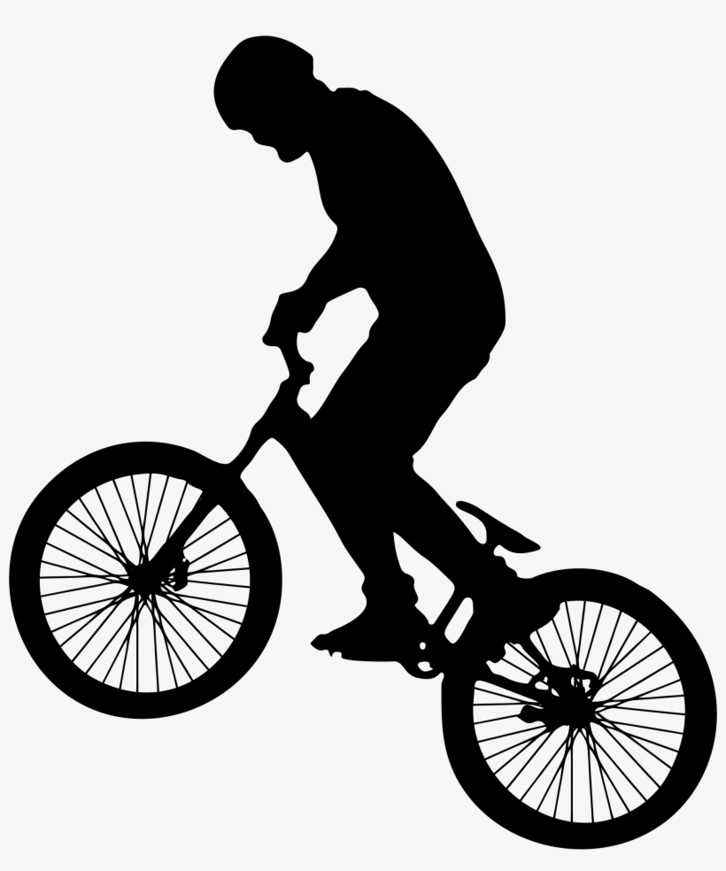 Bike Silhouette Png - Man On Bike Silhouette, transparent png download