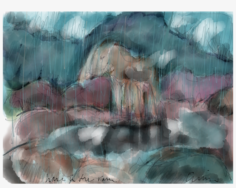 Horse In Rain - Painting, transparent png download