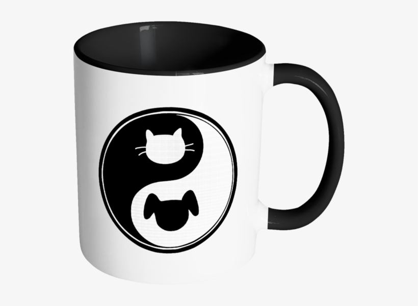 Yin Yang Color Accent Coffee Mug Choice Of Accent Color - Yin Yang Cat Dog, transparent png download