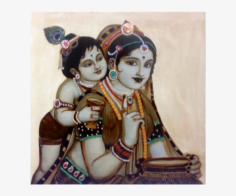 Krishna Flute With Peacock Feather Png Download - Krishna And Yashoda, transparent png download