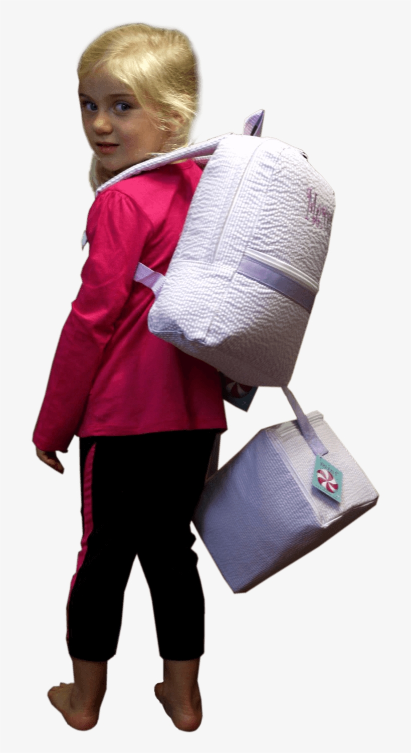 Four Year Old Girl With Toddler Backpack - Child With Backpack Png, transparent png download