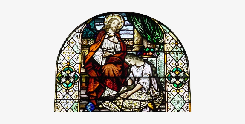 Woman Anointing Jesus Feet - Anointing Of Jesus Stained Glass, transparent png download