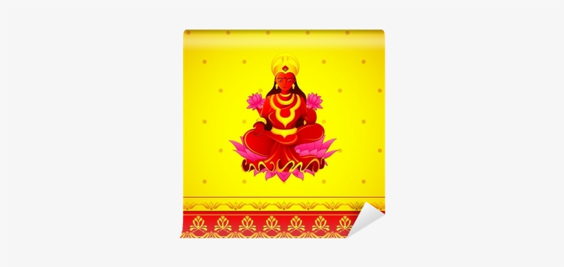 Vector Illustration Of Godess Lakshmi In Diwali Wall - Dhanteras In Marathi, transparent png download