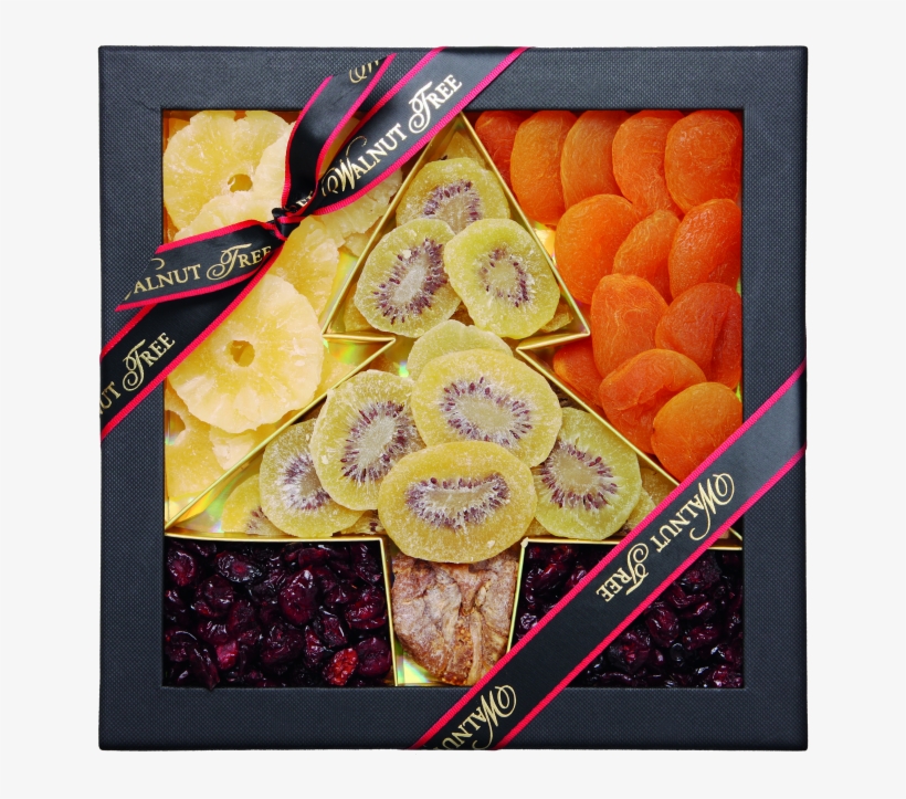 Black & Gold Box With A Tree Design Filled With A Selection - Fruit, transparent png download
