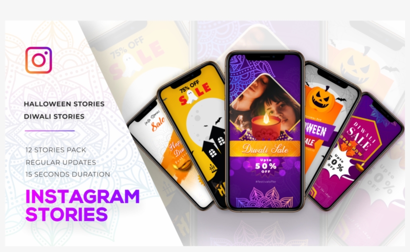 Instagram Stories Halloween & Diwali Special Festival - Flyer, transparent png download