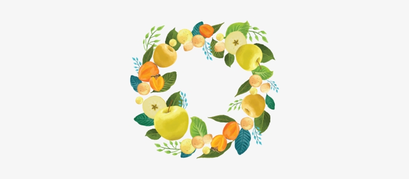 Tropical Fruits Wreaths Decoration With Leaf, Fruits, - Garland, transparent png download