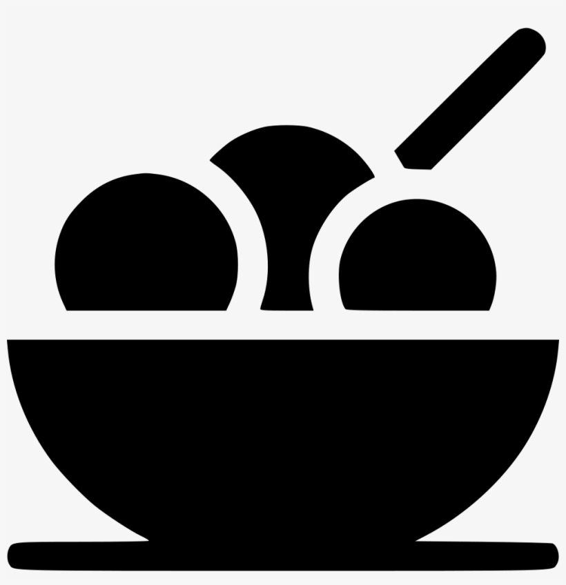 Ice Cream Bowl - Ice Cream Png Black, transparent png download