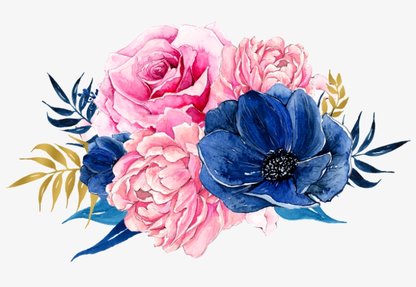 Pink And Blue Flowers Png Png Image Transparent Png Free Download On Seekpng