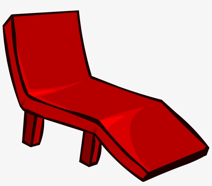 Plastic Deck Chair - Club Penguin Furniture Red, transparent png download