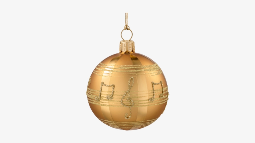 Christmas Bauble, Gold-coloured With Musical Notes, - Music Christmas Bauble, transparent png download