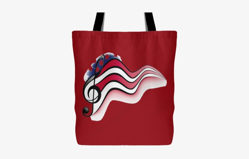 Musical American Flag Tote Bag - Tote Bag, transparent png download