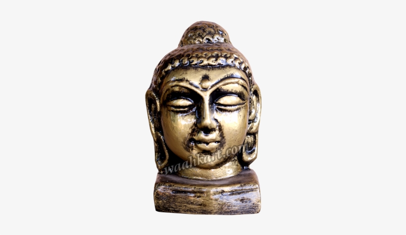 Lord Buddha Face Statue - Metallic Color, transparent png download
