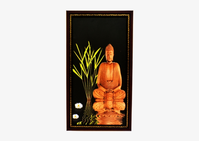 Lord Buddha Painting With Black Border Unframed Wall - Buddha Zen - 40x40 Cm - Wall-art.it, transparent png download