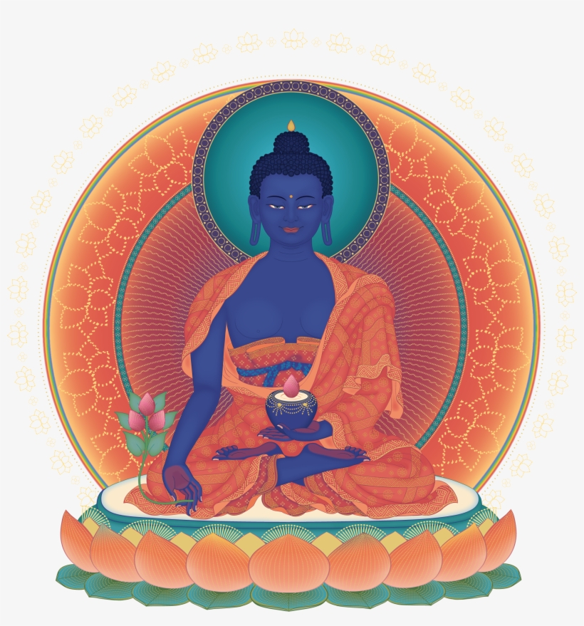 Medicine-buddha1 Buddhist Art, Buddhist Meditation, - Buddha Body Speech And Mind, transparent png download