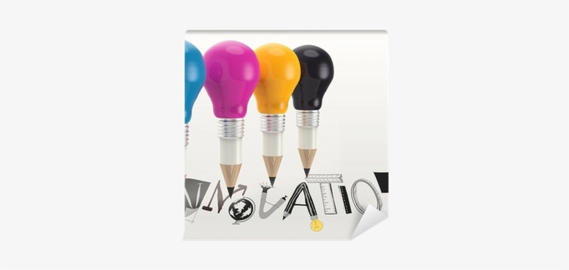 Hand Drawn Graphic Word Innovation And 3d Pencil Light - Pencil, transparent png download