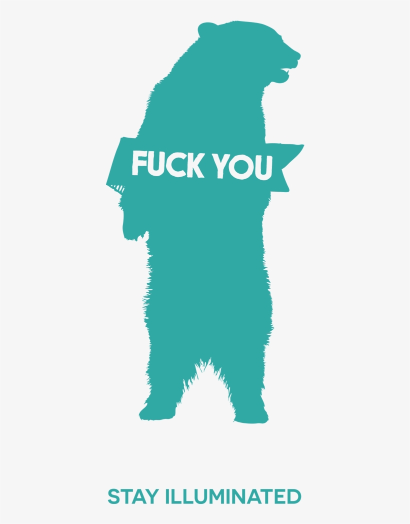 Fuck You Animal Series - Standing Grizzly Bear Silhouette, transparent png download