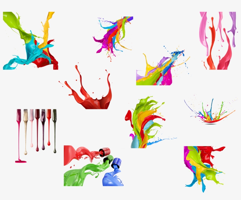 Color Splash Paint Bucket Creative Transprent Clipart - Paint Splash, transparent png download