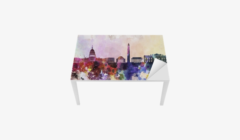 Washington Dc Skyline In Watercolor Background Table - Washington Dc Skyline In Watercolor Background Scarf, transparent png download