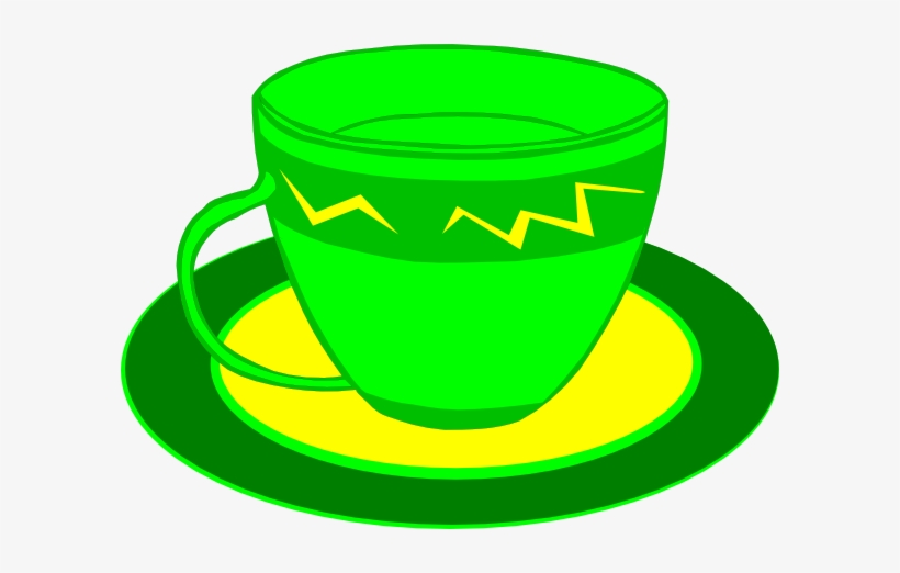 Teacup Yellow Green Clip Art - Green Tea Cup Clip Art, transparent png download