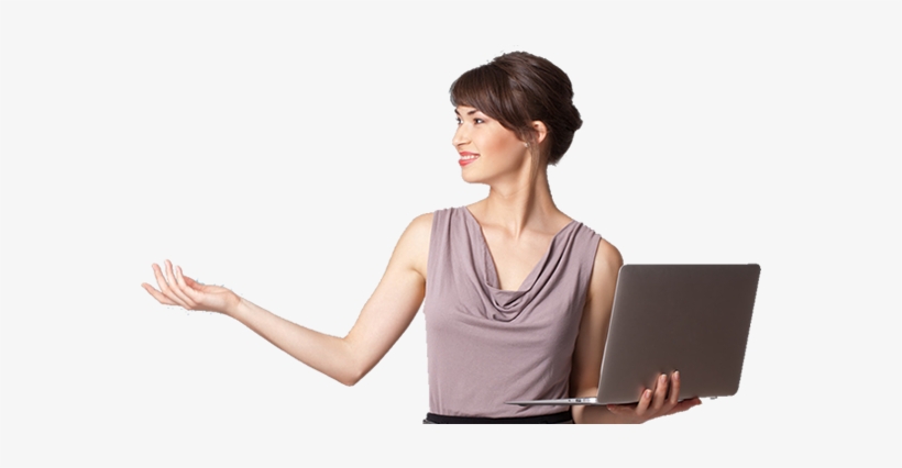 Simple And Easy, So Easy That Enyone Can Use It - Girl With Laptop Png, transparent png download