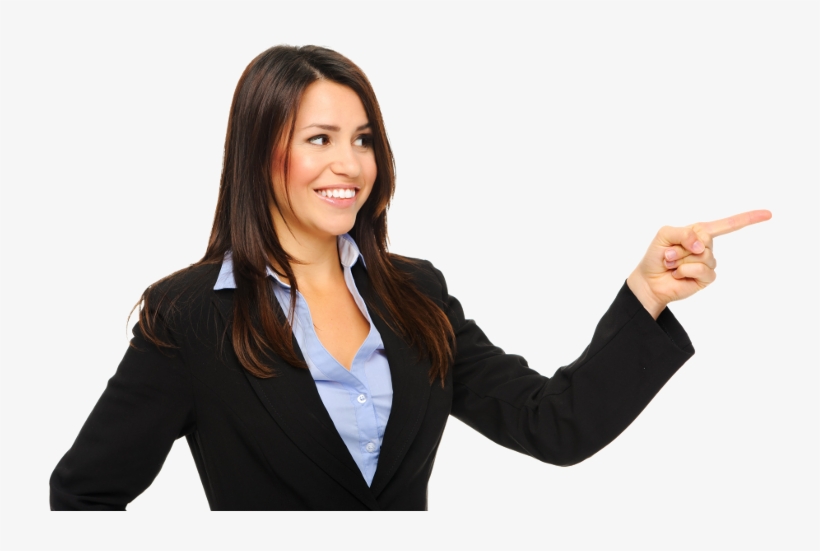 Welcome To Unique Marketing - Girl Pointing To The Right, transparent png download