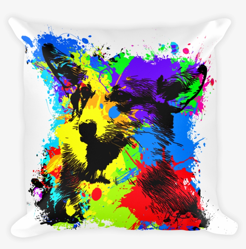 Pembroke Welsh Corgi Colorful Splash Paint Decorative - Ink Splatter, transparent png download