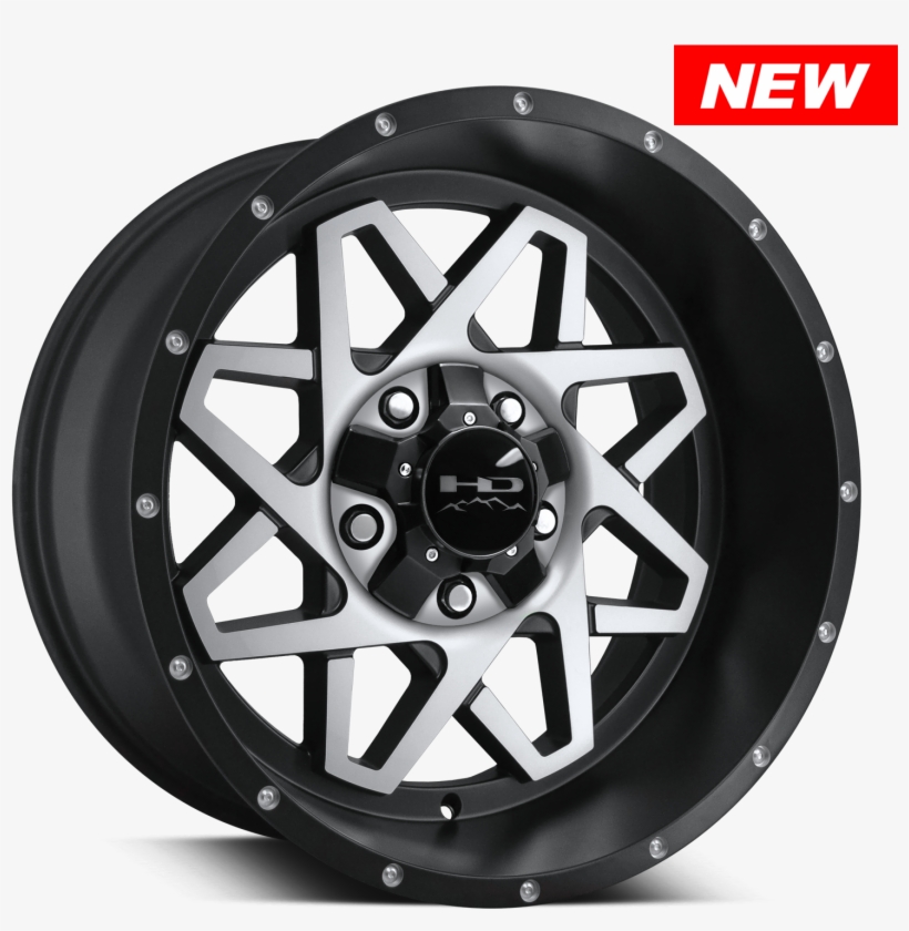 Hd Off-road Gridlock Satin Black Machined Face - Off-roading, transparent png download