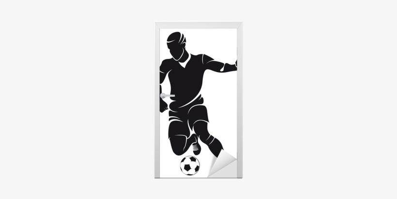 Vector Football Player Silhouette With Ball Isolated - False Soccer Wall Decal Vinyl Wall Sticker Sport Sticker, transparent png download