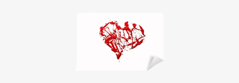 Love Heart Made Of Red Color Splash Wall Mural • Pixers® - D Amour En Couleur, transparent png download