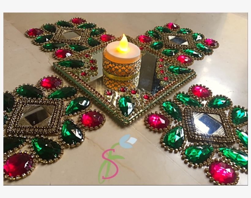 Rangoli With Center Decorated Glass - Christmas Ornament, transparent png download