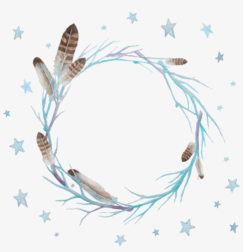 Beautiful Hand Painted Watercolor Wreath Flower Greeting - Quote About Feathers, transparent png download