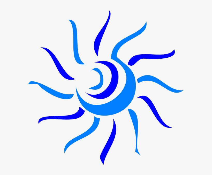 Blue Clip Art At Clker Com Vector - Sole Stilizzato Vettoriale, transparent png download