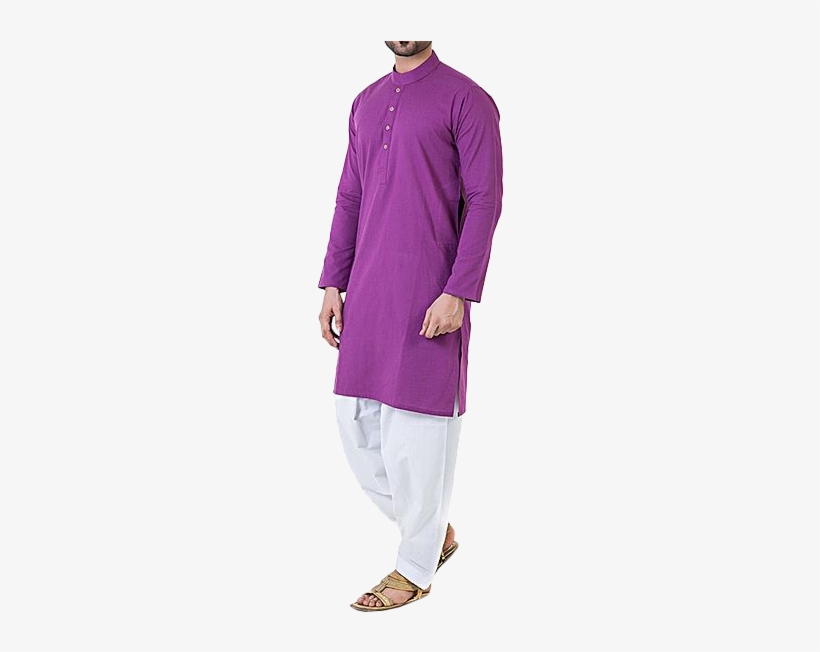 Purpple Cotton Men Kurta - Silk, transparent png download