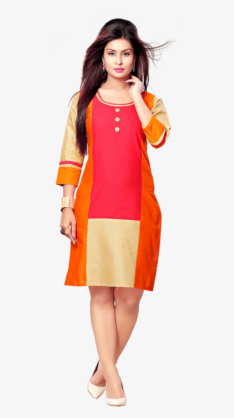 Yuri's Multicoloured Cotton Straight Kurti - Kurti Image Png, transparent png download