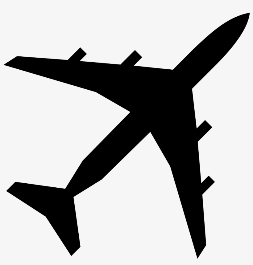 Airplane Silhouette 45degree Angle - Silhouette Of Airplane, transparent png download