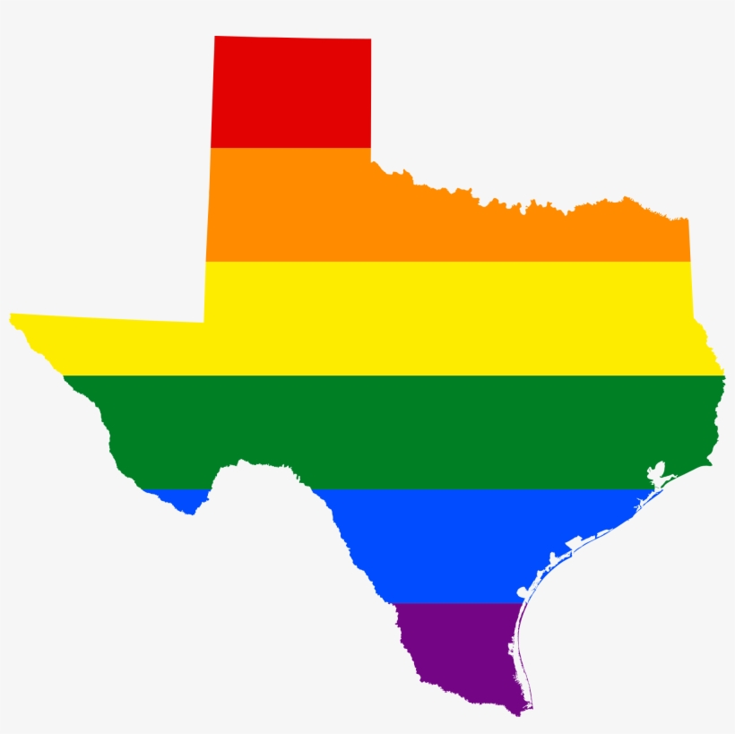 Lgbt Flag Map Of Texas - Gay Texas, transparent png download