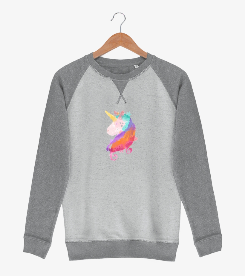 Sweat French Terry Watercolor Unicorn By Pinkglitter - Sweatshirt, transparent png download