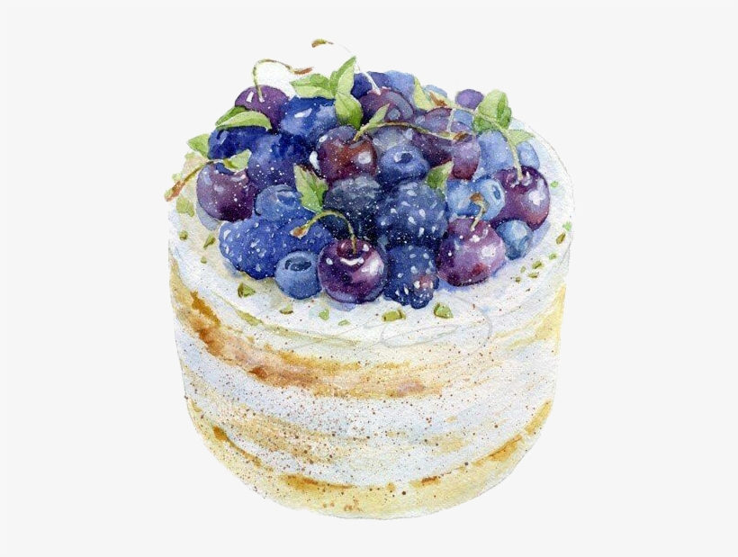 Png Cheesecake Drawing Blueberry - Olga Moskaleva, transparent png download