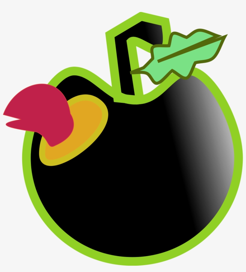 Black, Apple, Food, Fruit, Worm, Bad, Cartoon, Bug - Fort Lee Police Patches, transparent png download