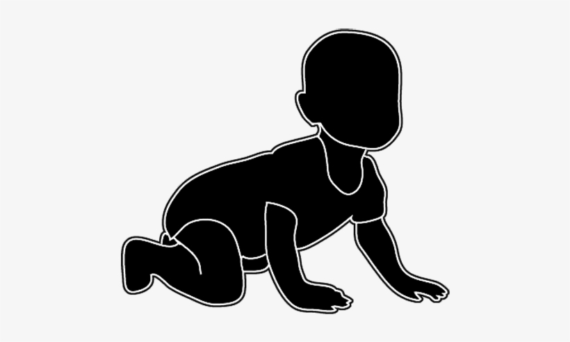 Baby Crawling - Crawling Baby Silhouette Png, transparent png download