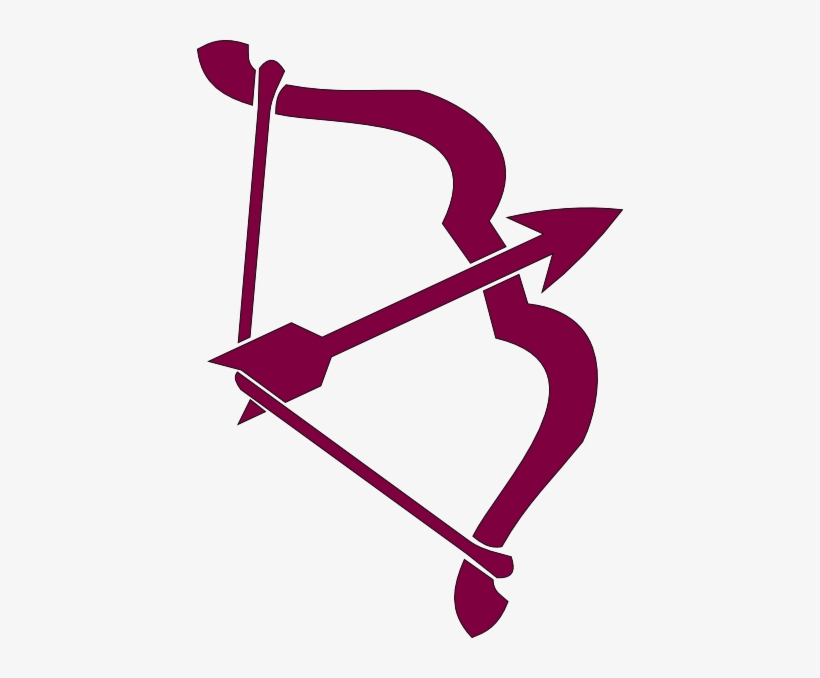Purple Bow And Arrow Clip Art At Clker - Bow And Arrow Vector Clipart, transparent png download